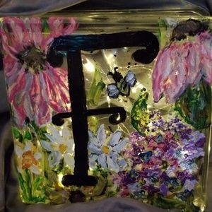 Handpainted custom glass brick